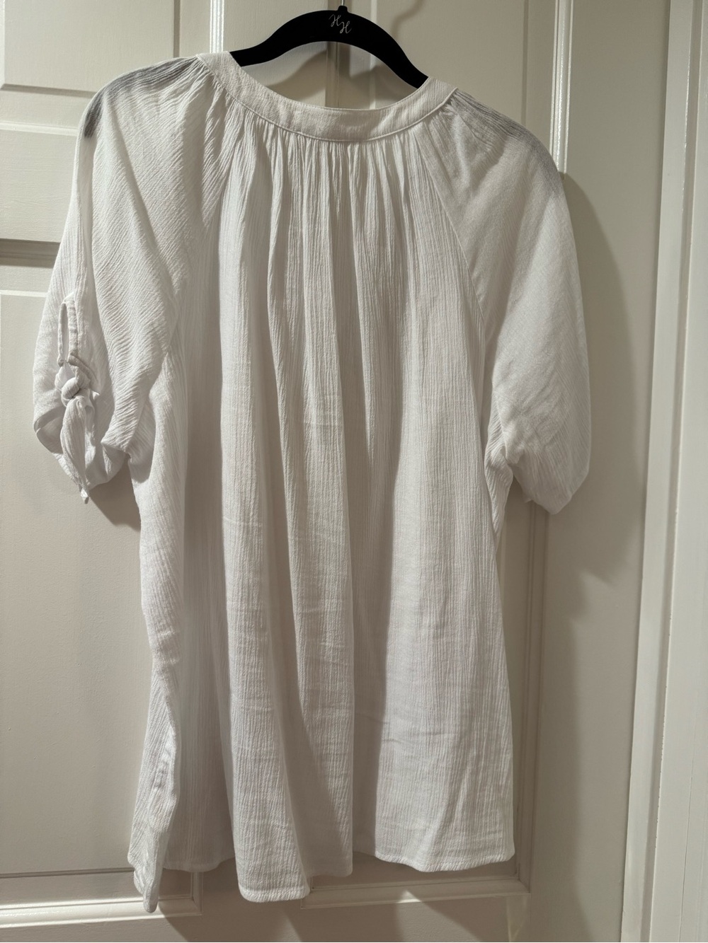 Michael Kors White Gauze Split-Neck Pullover Tunic - Picture 4 of 4